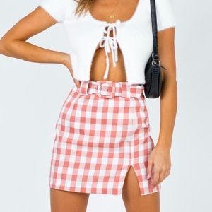 Princess Polly The Denise Mini Skirt Red Check